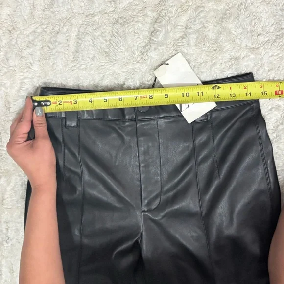 NWT ZARA Women’s Black High-Waisted Leather Pants - Picture 13 of 14